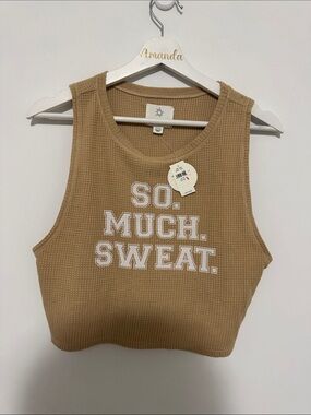 Offline By Aerie So. Much. Sweat. Waffle Knit Tank - Camel